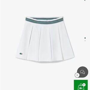 Lacoste White A-Line Skirt with Striped Waistband